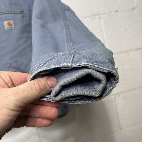 Vintage Carhartt Sherpa Hooded Detroit Jacket “Country Blue” - Picture 6 of 13